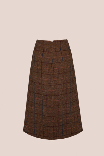 PLAID MIDI SKIRT