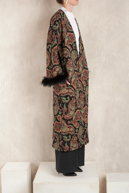 PAISLEY BLACK COAT